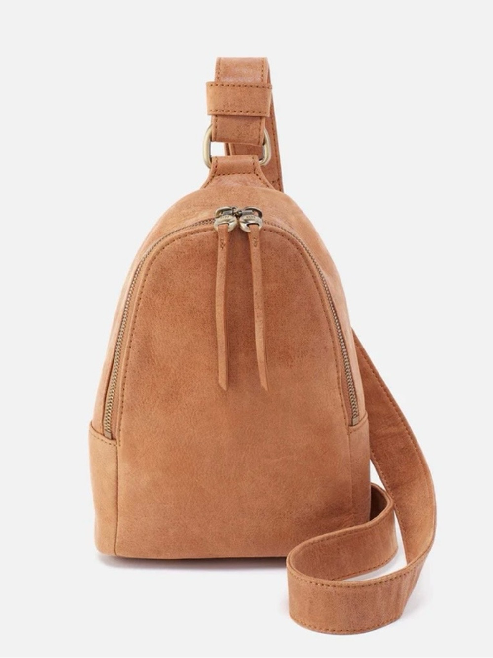 HOBO Fern Sling Crossbody – Buffed Leather in Whiskey + Duster